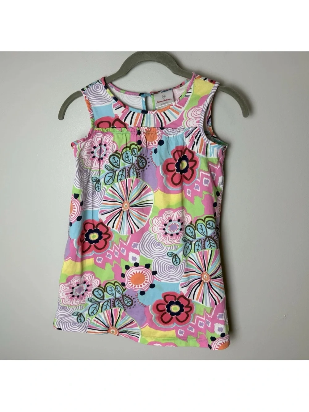 Hanna Andersson Girls Dress Size 120cm 6 - 7 Sleeveless Cotton Colorful Floral